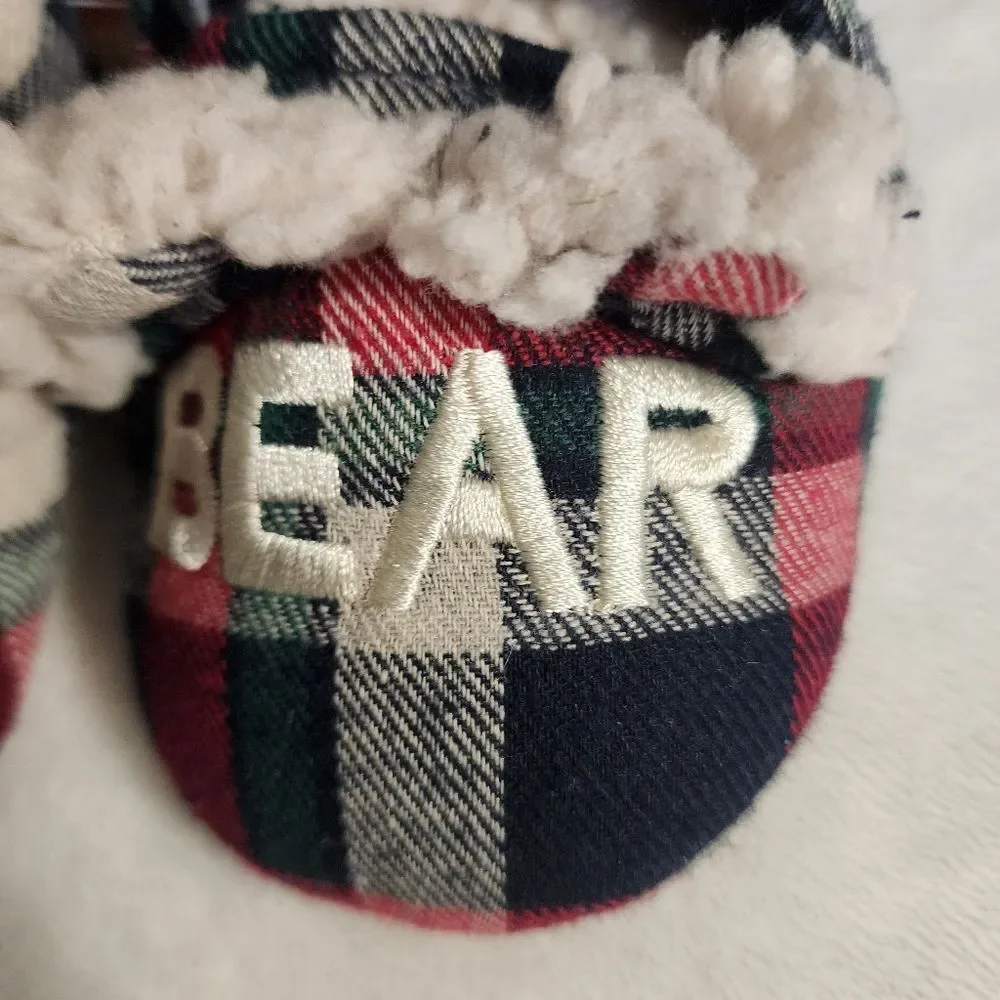 3 For $15 Deerfoams Cozy Comfort Memory Foam Plaid Baby Bear Slippers Size 3/4